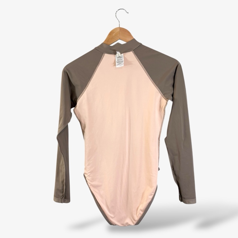 Madewell Second Wave Rash Guard One Piece Swimsuit Size S Tan (Castle Rock) - Picture 12 of 12